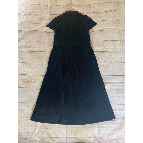 Halogen Women's Black Pleated Short Sleeve Midi Dress - Medium - Picture 11 of 13